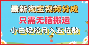 【创业好项目】最新淘宝视频分成教程，让小白轻松赚取五位数，只需无脑搬运，还可矩阵批量操作。