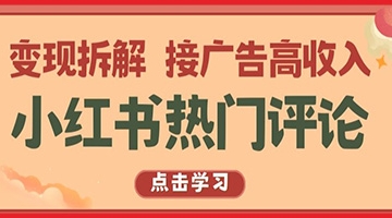 【创业好项目】小红书热门评论，变现拆解，接广告高收入