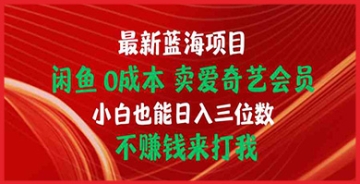 【创业好项目】闲鱼卖会员，零成本赚钱秘籍：掌握即刻出单与维持顾客复购的独家技巧！