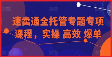 【创业好项目】速卖通全托管专题课程：实操高效爆单，助你轻松成为电商行业佼佼者！