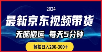 【创业好项目】京东创新赚钱法：无脑搬运视频带货，2024年最新热门赚钱趋势一网打尽