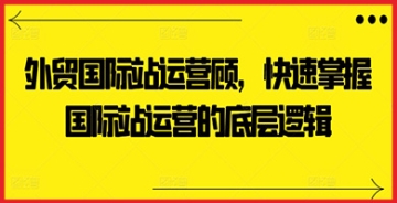 【创业好项目】外贸国际站运营顾问分享：快速掌握运营底层逻辑，开启全球贸易新篇章