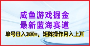 【创业好项目】从咸鱼到金主：揭秘咸鱼游戏掘金者如何在蓝海赛道上获得日入几张的成功路径