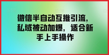 微信半自动互推引流加爆课：私域被动赚钱教程，打造稳定收入源！