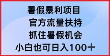 【创业好项目】暑假暴利直播项目，官方流量扶持，把握暑假机会【揭秘】