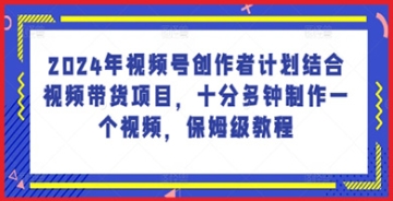 【创业好项目】2024年视频号创作者如何结合视频带货赚钱？这套教程详解实操步骤和策略