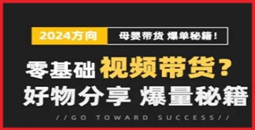 【创业好项目】短视频母婴赛道实操流量训练营，零基础视频带货，好物分享，爆量秘籍