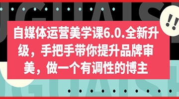 【创业好项目】自媒体运营美学课6.0.全新升级，手把手带你提升品牌审美，做一个有调性的博主