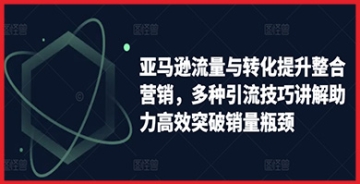 【创业好项目】亚马逊流量与转化提升整合营销，多种引流技巧讲解助力高效突破销量瓶颈