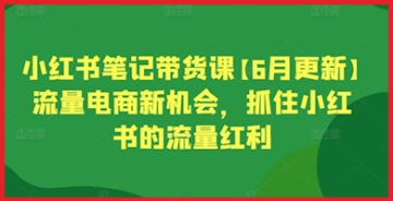 【创业好项目】小红书笔记带货课程：挖掘流量电商新商机，抓住小红书的流量红利，实现营销领先！