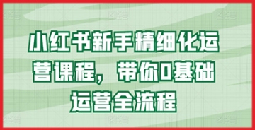 【创业好项目】小红书新手精细化运营课程，带你0基础运营全流程