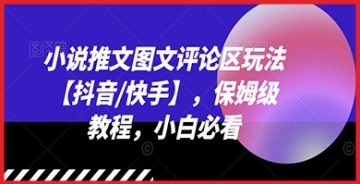 【创业好项目】抖音快手小说推文图文评论区玩法手册，小白也能成为评论专家！