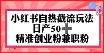 【创业好项目】小红书自热截留秘籍：如何轻松吸引精准创业粉和兼职粉，实现流量变现赚钱！