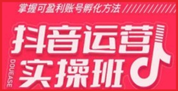 【创业好项目】抖音运营实操班，掌握可盈利账号孵化方法，打造高效低成本获客系统