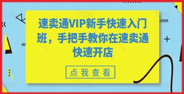 【创业好项目】揭秘速卖通开店VIP新手快速入门班：如何从零开始建立您的在线商店？