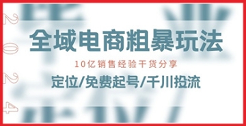 【创业好项目】揭秘全域电商粗暴玩法课程，10亿销售经验干货分享，定位+免费起号+千川投流策略详细解析！