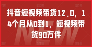 【创业好项目】抖音短视频带货12.0，14个月从0到1，短视频带货90万件