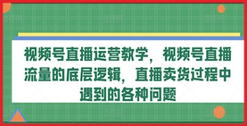 【创业好项目】视频号直播运营高手秘籍，深度剖析流量逻辑，解决卖货疑难杂症！