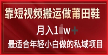 【创业好项目】靠短视频搬运做莆田鞋月入1w+简单暴利，最适合年轻小白做的私域变现项目