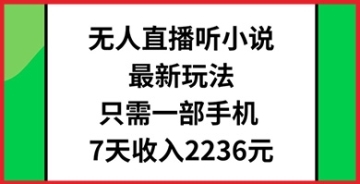 【创业好项目】想要在无人直播听小说领域赚钱？这个教程将教你如何快速获得流量和收益