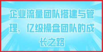 【创业好项目】如何打造亿级操盘团队？企业流量团队搭建与管理的全面解析